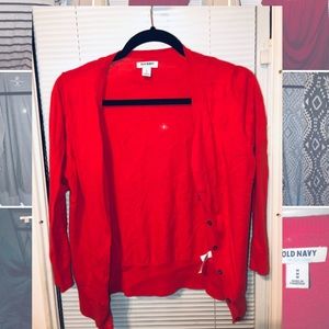 Old Navy red cardigan